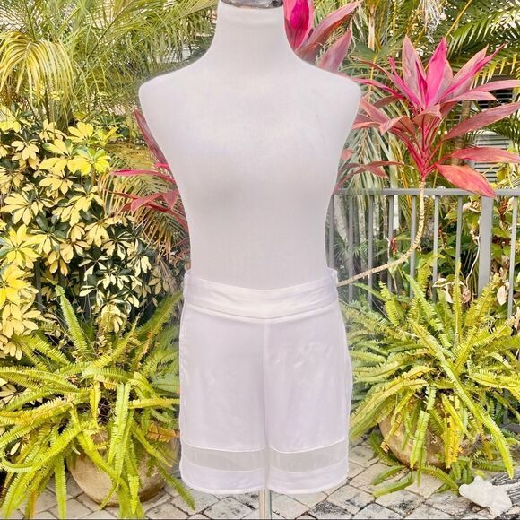 Zara High Waisted Mesh Cutout Shorts - Picture 4 of 8